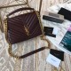 Replica YSL Saint Laurent Medium College Monogram Shoulder Bag Grained Matelasse Claret