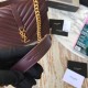 Replica YSL Saint Laurent Medium College Monogram Shoulder Bag Grained Matelasse Claret