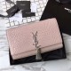 Replica YSL Saint Laurent Medium Kate Monogram Tassel Croco Leather Shoulder Bag Apricot