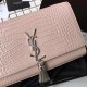 Replica YSL Saint Laurent Medium Kate Monogram Tassel Croco Leather Shoulder Bag Apricot