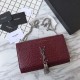 Replica YSL Saint Laurent Medium Kate Monogram Tassel Croco Leather Shoulder Bag Claret