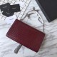 Replica YSL Saint Laurent Medium Kate Monogram Tassel Croco Leather Shoulder Bag Claret