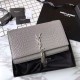 Replica YSL Saint Laurent Medium Kate Monogram Tassel Croco Leather Shoulder Bag Gray