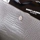 Replica YSL Saint Laurent Medium Kate Monogram Tassel Croco Leather Shoulder Bag Gray