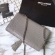Replica YSL Saint Laurent Medium Kate Monogram Tassel Croco Leather Shoulder Bag Gray