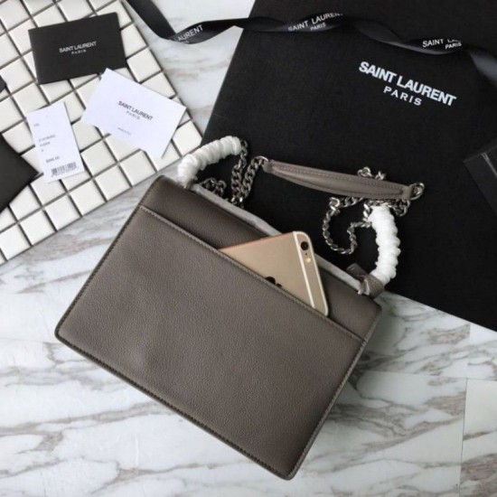 Fake YSL Saint Laurent Medium Sunset Bag Gray Replica