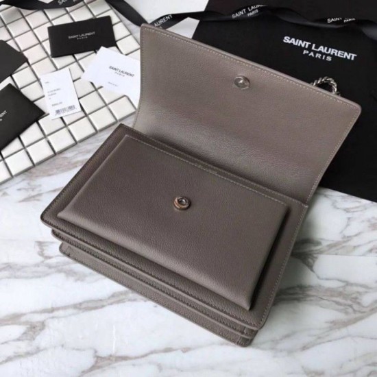 Fake YSL Saint Laurent Medium Sunset Bag Gray Replica