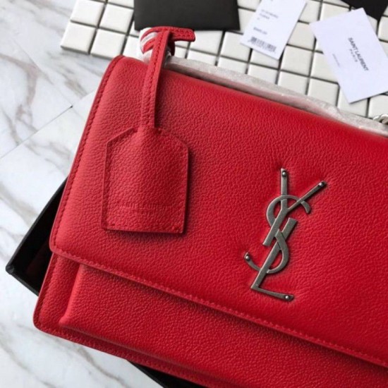Replica YSL Saint Laurent Medium Sunset Bag Red