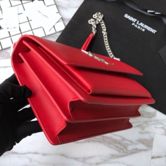 Replica YSL Saint Laurent Medium Sunset Bag Red