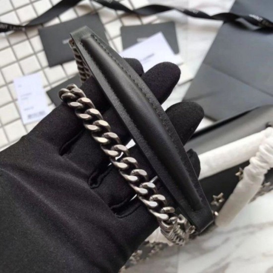 Fake YSL Saint Laurent Medium Sunset Star Bag Black Replica