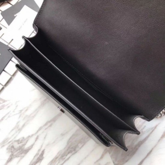 Fake YSL Saint Laurent Medium Sunset Star Bag Black Replica