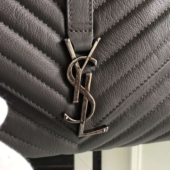 Replica Saint Laurent Large Monogram College Bag in Anthracite Goatskin