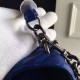 Replica Saint Laurent Large Monogram College Bag in Blue Goatskin