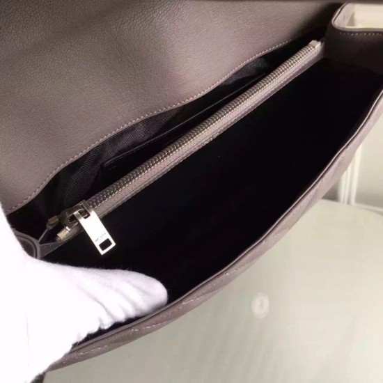 Replica Saint Laurent Large Monogram College Bag in Grey Goatskin