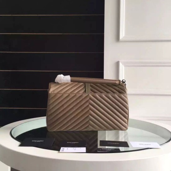 Fake Saint Laurent Large Monogram College Bag in Havane Goatskin Replica