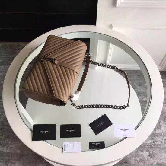 Fake Saint Laurent Large Monogram College Bag in Havane Goatskin Replica