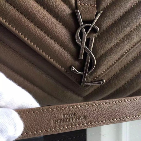 Fake Saint Laurent Large Monogram College Bag in Havane Goatskin Replica