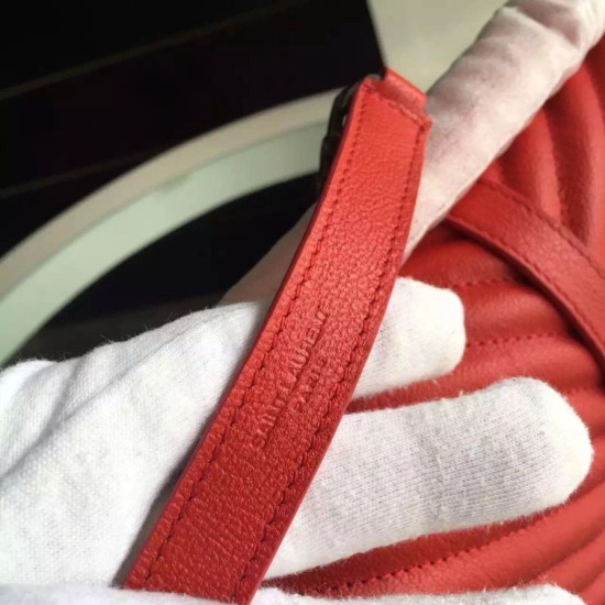 Fake Saint Laurent Large Monogram College Bag in Red Goatskin Replica