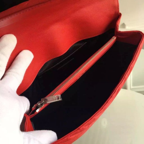 Fake Saint Laurent Large Monogram College Bag in Red Goatskin Replica