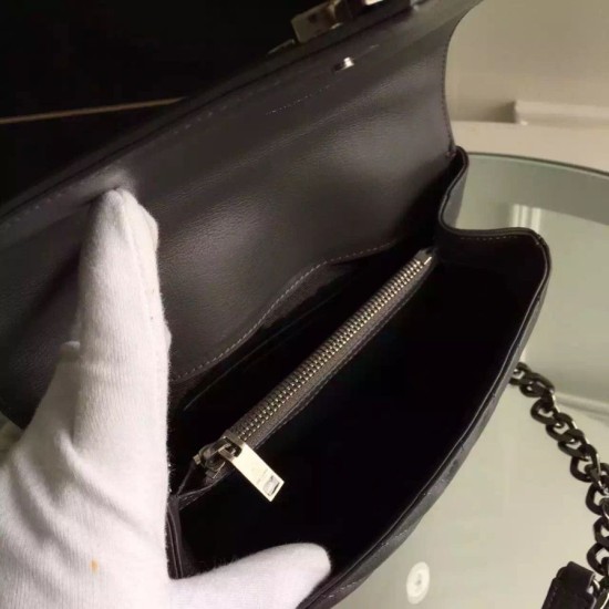 Fake Saint Laurent Medium Monogram College Bag in Anthracite Goatskin Replica Replica Saint Laurent Medium Monogram College Bag in Anthracite Goatskin