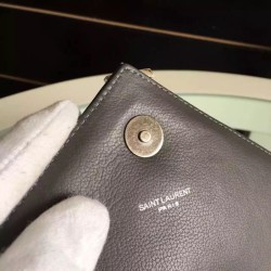Replica Saint Laurent Medium Monogram College Bag in Anthracite Goatskin