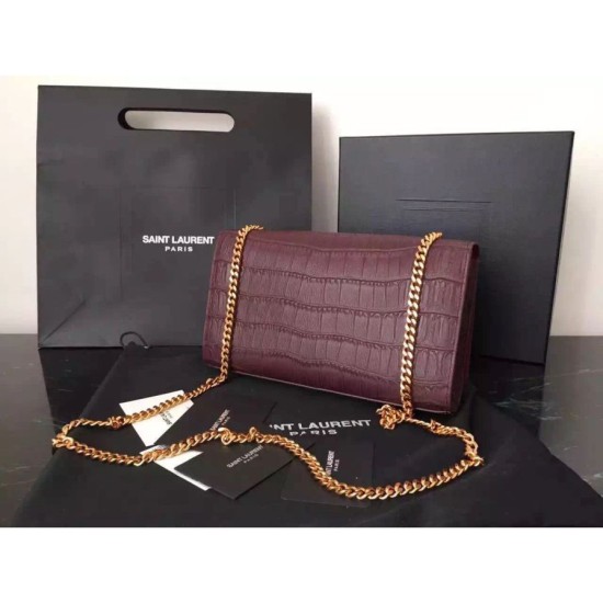 Fake Saint Laurent Medium Monogramme Tassel Bag In Bordeaux Crocodile Calfskin Replica Replica Saint Laurent Medium Monogramme Tassel Bag In Bordeaux Crocodile Calfskin