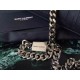 Replica Saint Laurent Medium Satchel Bag In Black Crocodile Calfskin
