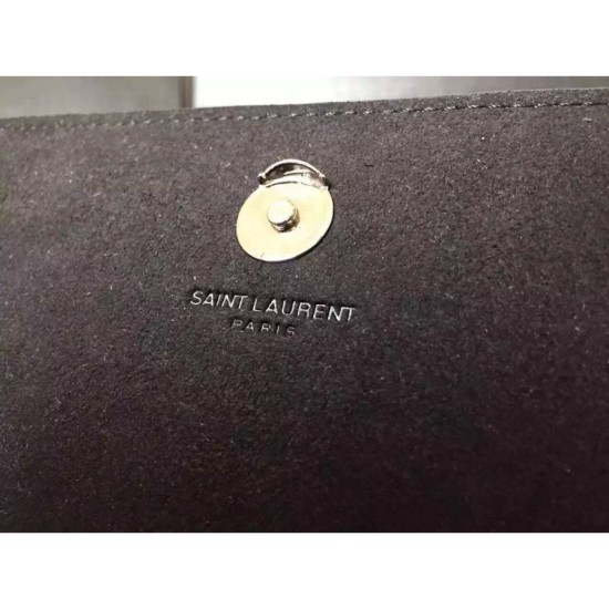Replica Saint Laurent Medium Satchel Bag In Black Crocodile Calfskin