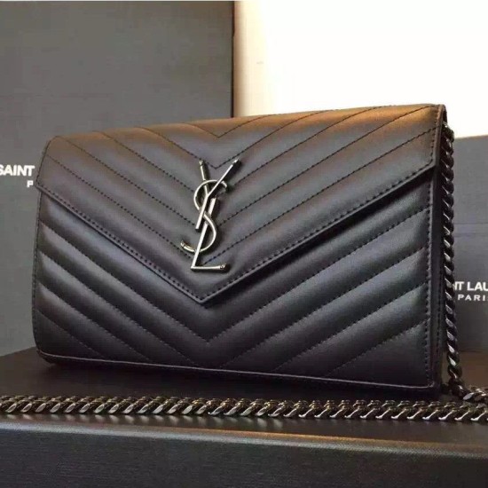 Fake Saint Laurent So Black Chain Wallet In Calfskin Replica
