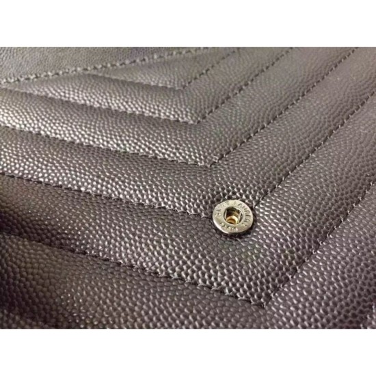 Replica Saint Laurent So Black Chain Wallet In Grained Leather