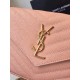 Replica Saint Laurent Chain Wallet In Beige Grain Leather