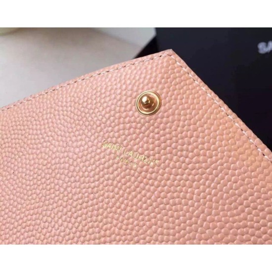 Replica Saint Laurent Chain Wallet In Beige Grain Leather