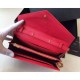 Replica Saint Laurent Chain Wallet In Red Grain Leather
