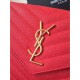 Replica Saint Laurent Chain Wallet In Red Grain Leather