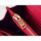 Replica Saint Laurent Chain Wallet In Red Grain Leather