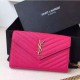 Replica Saint Laurent Chain Wallet In Rose Red Grain Leather
