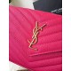 Replica Saint Laurent Chain Wallet In Rose Red Grain Leather