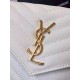 Replica Saint Laurent Chain Wallet In White Grain Leather