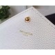 Replica Saint Laurent Chain Wallet In White Grain Leather