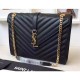 Replica Saint Laurent Large Satchel Bag In Black Grained Leather