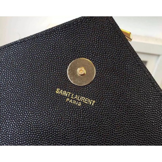 Replica Saint Laurent Large Satchel Bag In Black Grained Leather