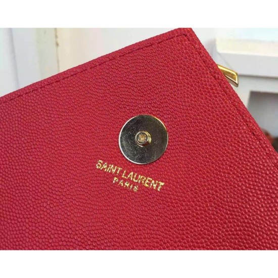 Replica Saint Laurent Large Satchel Bag In Red Grained Leather