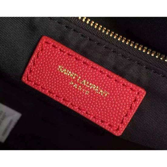 Replica Saint Laurent Large Satchel Bag In Red Grained Leather