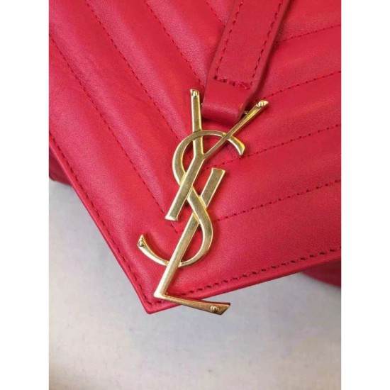 Replica Saint Laurent Large Satchel Bag In Red Leather