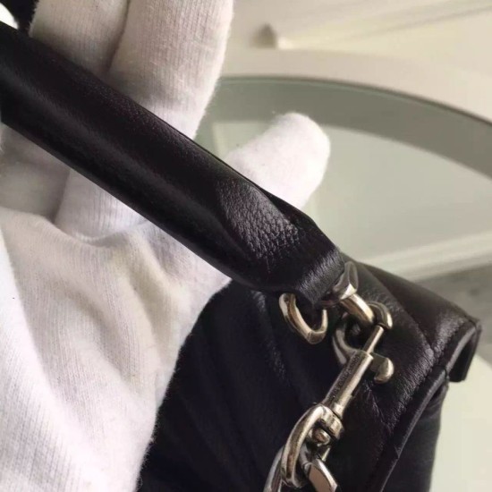 Fake Saint Laurent Medium Monogram College Bag in Black Goatskin Replica