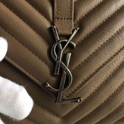 Replica Saint Laurent Medium Monogram College Bag in Havane Goatskin