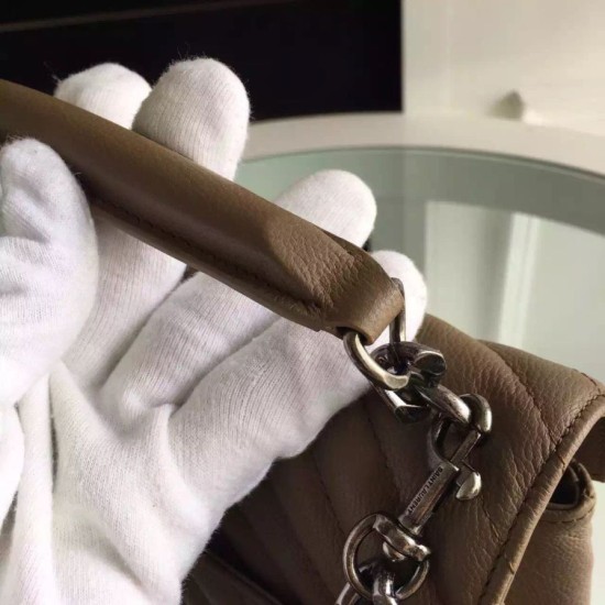 Replica Saint Laurent Medium Monogram College Bag in Havane Goatskin