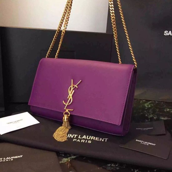 Replica Saint Laurent Medium Monogramme Tassel Purple Bag