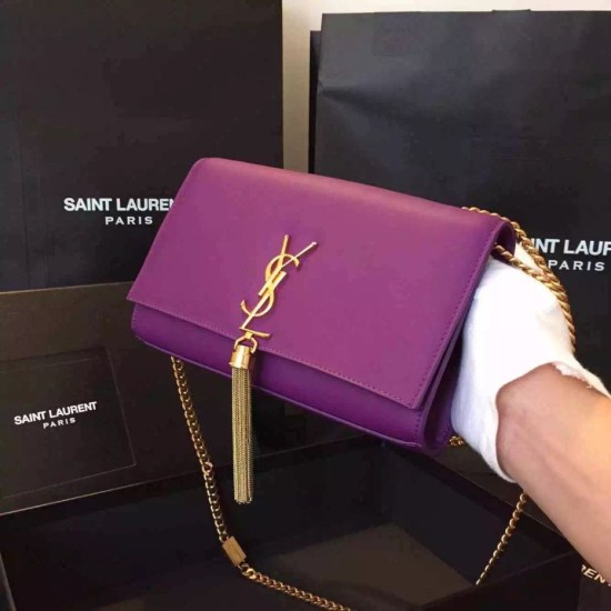 Replica Saint Laurent Medium Monogramme Tassel Purple Bag