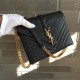 Replica Saint Laurent Medium Satchel Bag In Black Grained Leather